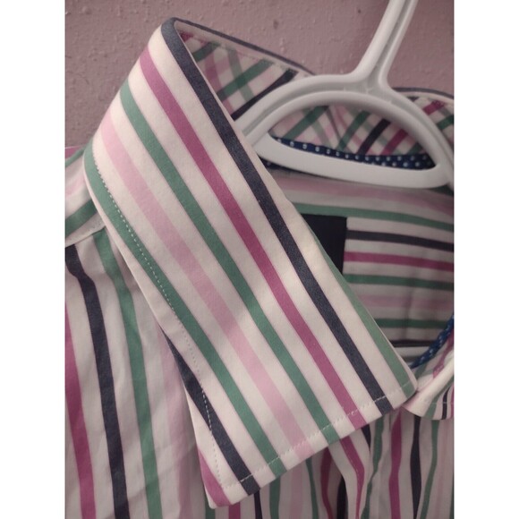 Tailorbyrd Collection Dress Shirt Mens XL Long Sleeve Striped Classic Button Up - Picture 3 of 11